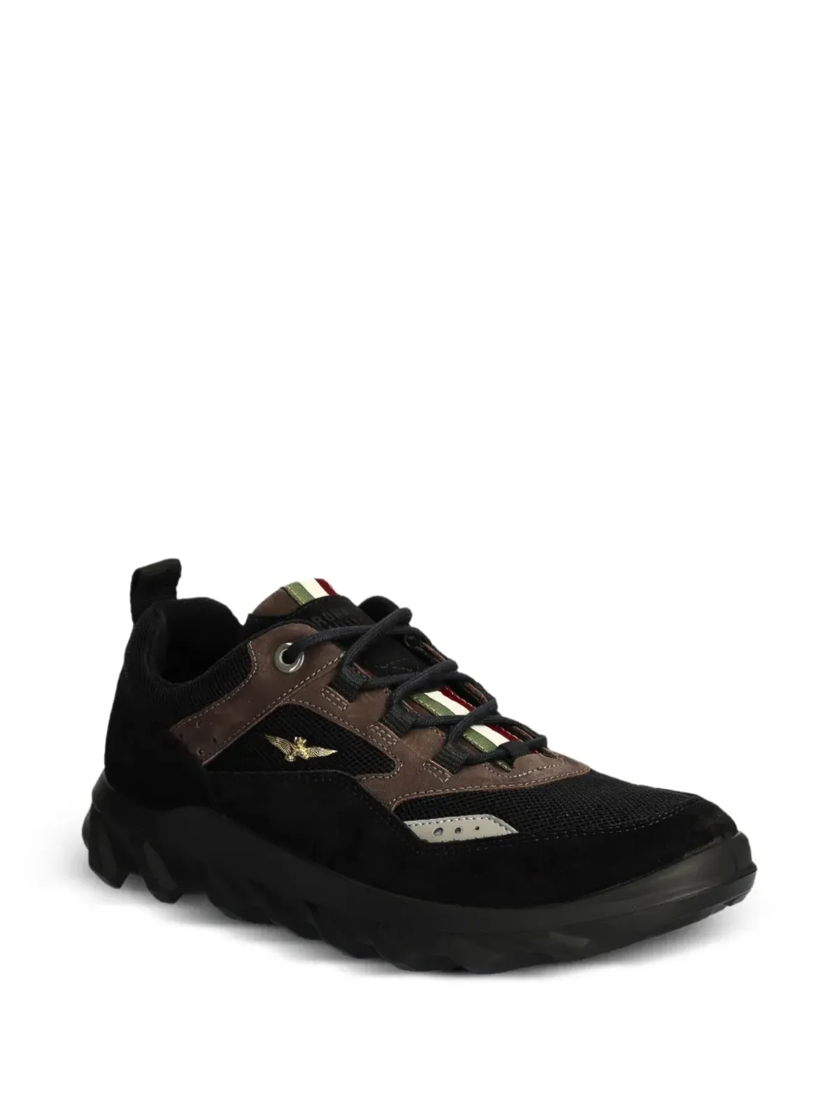 Aeronautica Militare メッシュパネル入りハイキングスニーカー ブラック - 画像2