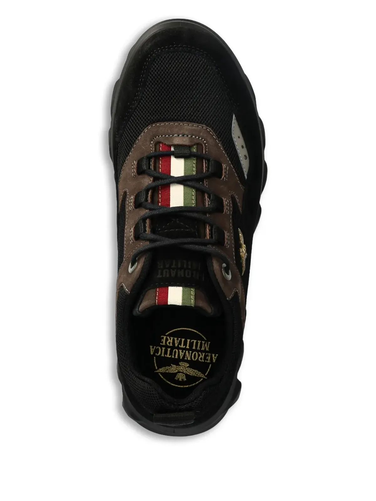 Aeronautica Militare メッシュパネル入りハイキングスニーカー ブラック - 画像3