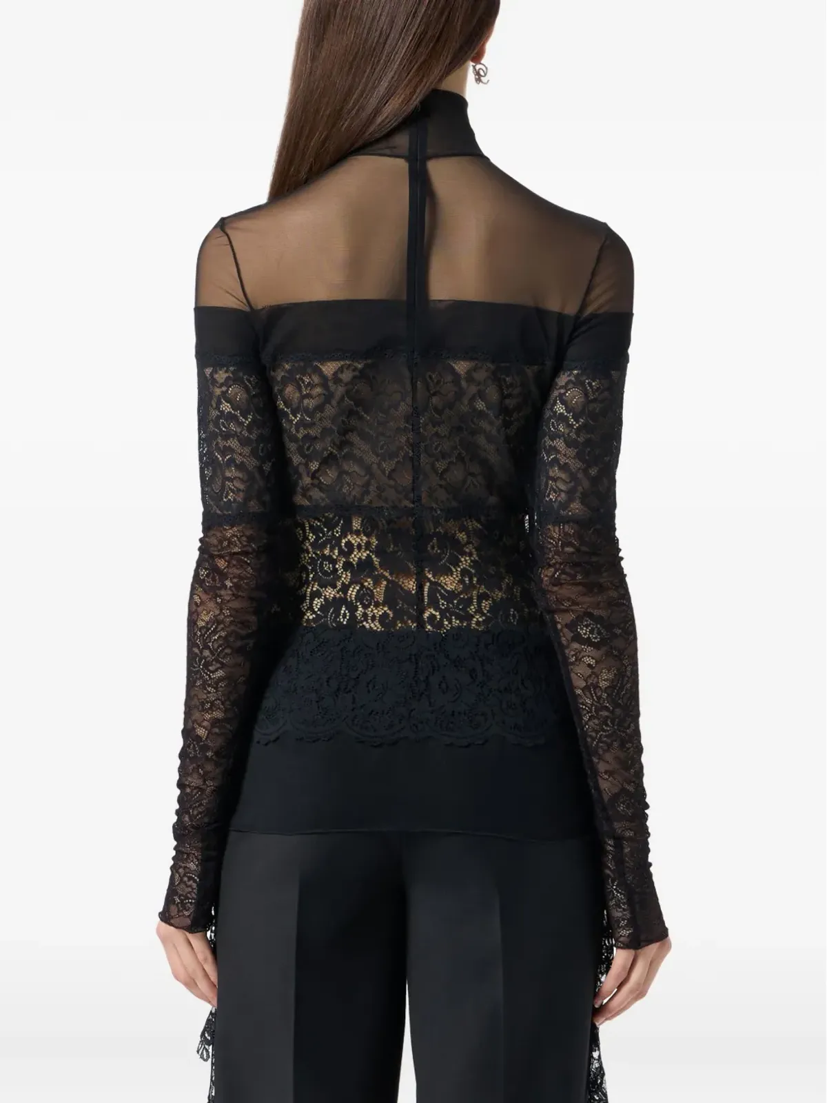 Blumarine シアーレースモックネックトップ - 画像5