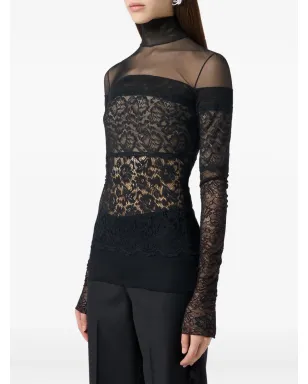 Blumarine シアーレースモックネックトップ - サムネイル4