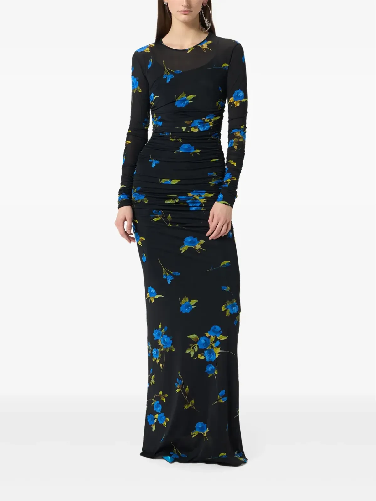 Blumarine 花柄ギャザーマキシドレス - 画像5
