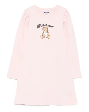 Moschino Kids パフスリーブ テディプリント ドレス - ピンク - サムネイル1