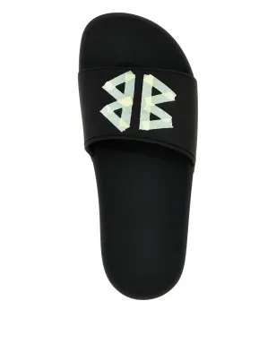 Balenciaga Tapeロゴ・スライド - Black - サムネイル4