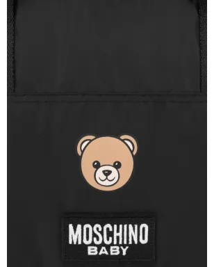 Moschino Kids ロゴプリント おむつ替えバッグ ブラック - サムネイル3