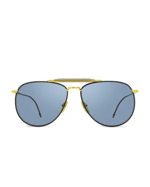 Thom Browne Eyewear パイロットフレーム メタル サングラス - ゴールド - サムネイル1