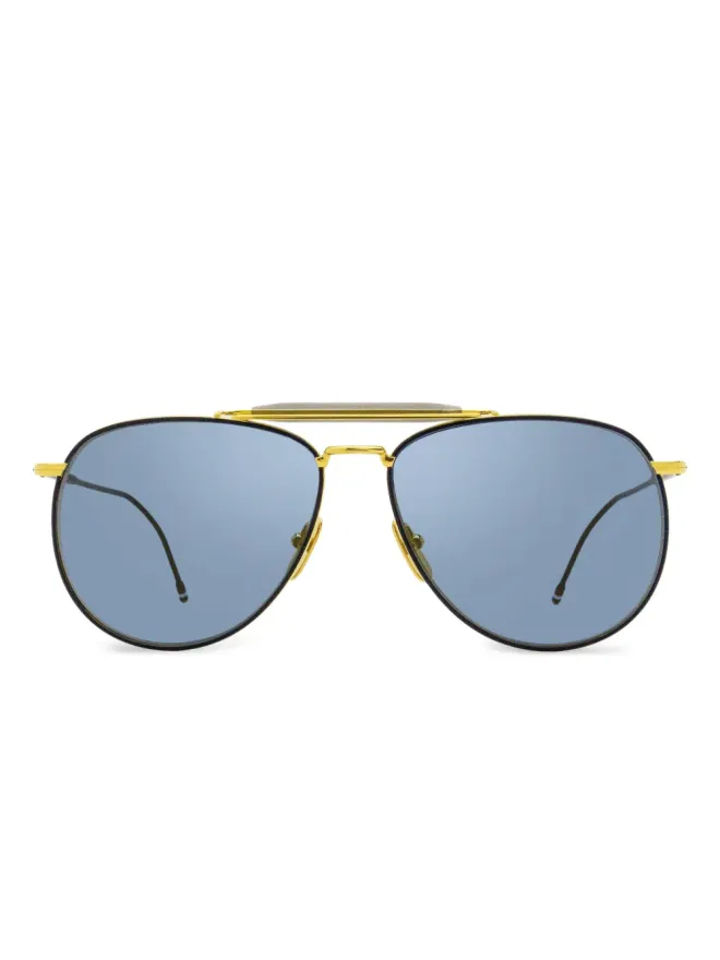 Thom Browne Eyewear Thom Browne Eyewear パイロットフレーム メタル サングラス - ゴールドの商品画像