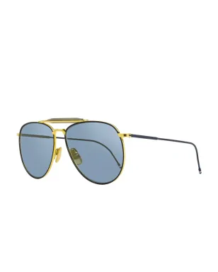 Thom Browne Eyewear パイロットフレーム メタル サングラス - ゴールド - サムネイル2