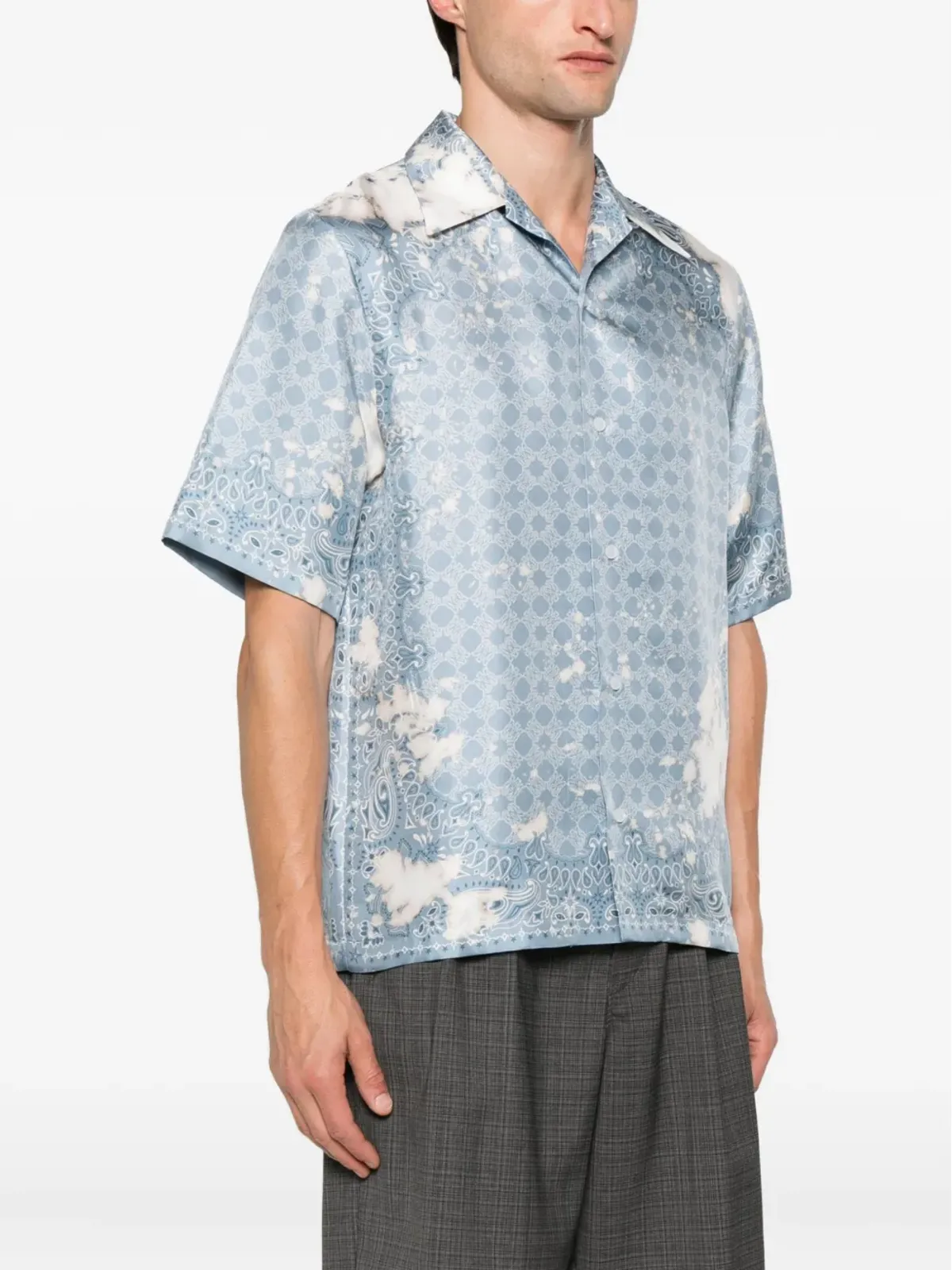 AMIRI ペイズリーパターン シルクシャツ - ブルー - 画像3