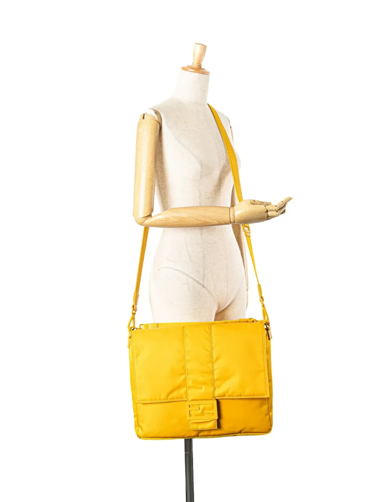 Fendi Pre-Owned エコニルナイロン バゲットサッチェル - イエロー - 画像2