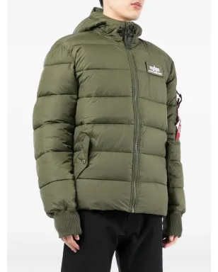 Alpha Industries フード付きキルティングジャケット（グリーン） - サムネイル3