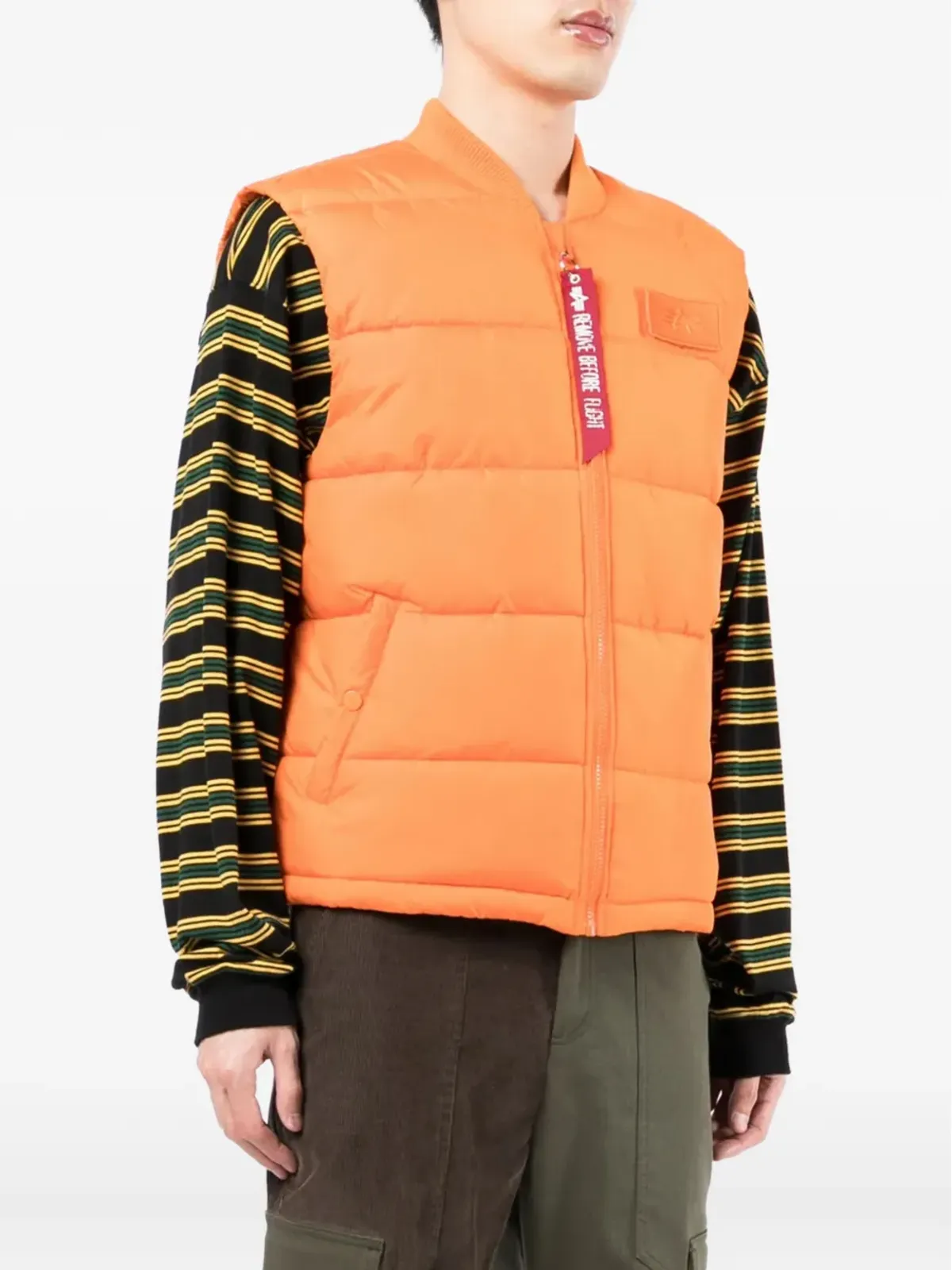 Alpha Industries キルティッド ロゴパッチ ジレ - 画像3