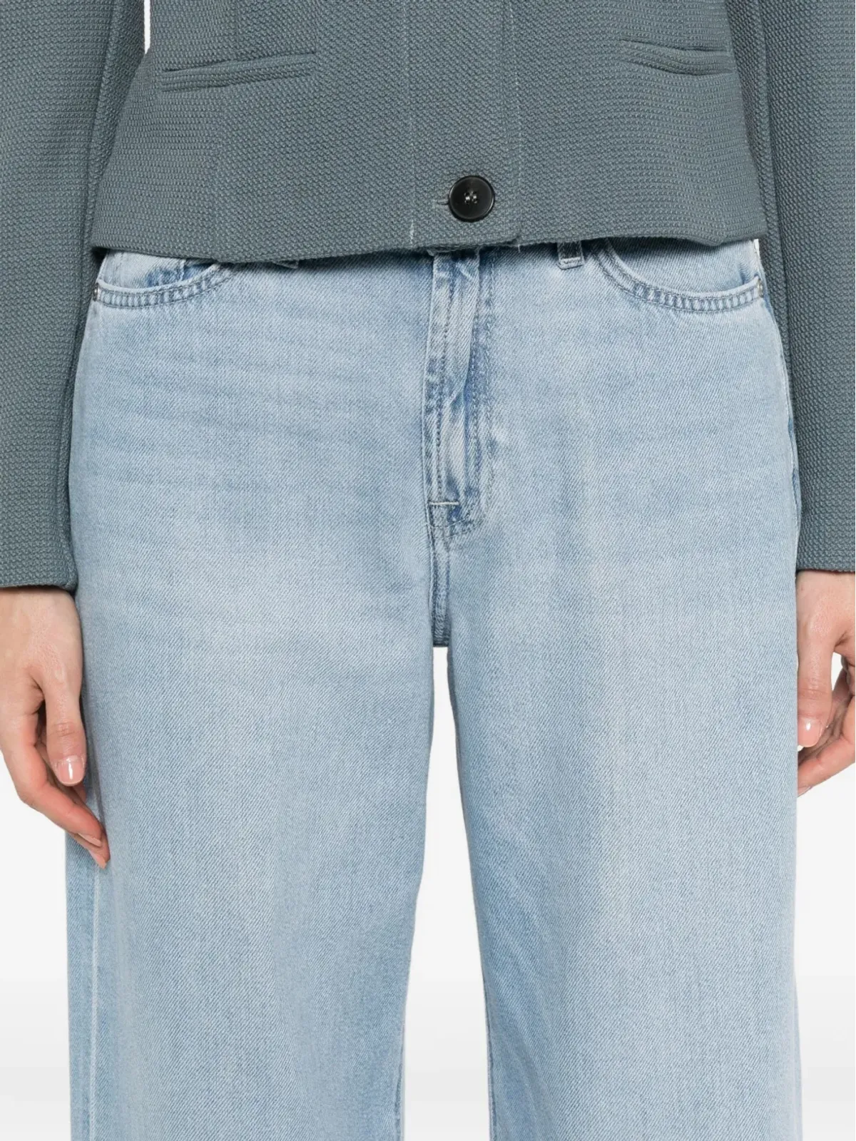 7 For All Mankind ボタンフライ付きストレートジーンズ - 画像5