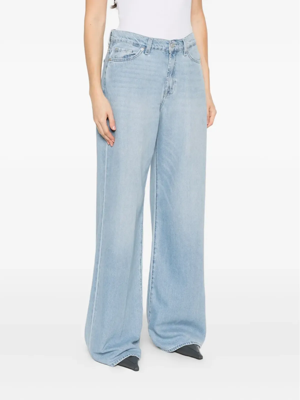 7 For All Mankind ボタンフライ付きストレートジーンズ - 画像3