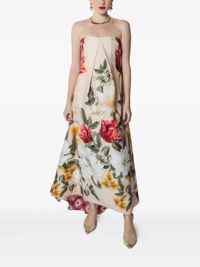 Lethicia Bronstein Lethicia Bronstein マリゴールド ダブルプリント ストラップレス マキシドレスの商品画像