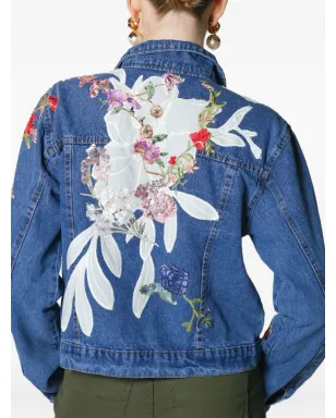 Lethicia Bronstein 花柄刺繍デニムジャケット - サムネイル5