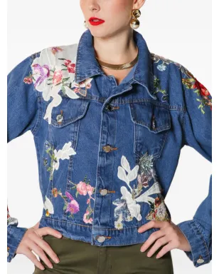 Lethicia Bronstein 花柄刺繍デニムジャケット - サムネイル2
