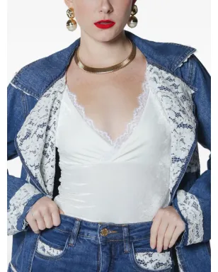 Lethicia Bronstein レーストリムデニムジャケット - サムネイル3