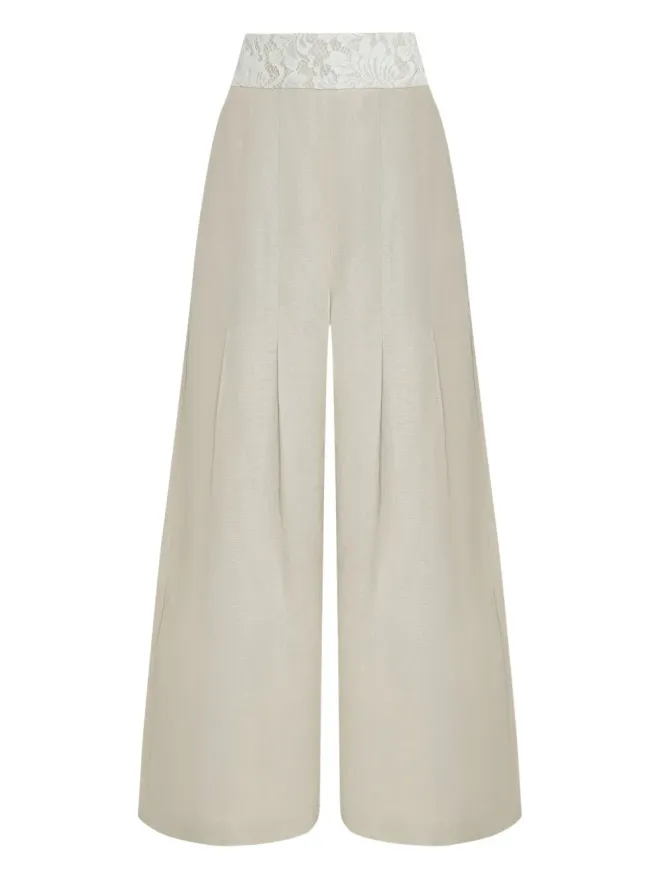 Lethicia Bronstein Lethicia Bronstein レースインサートプリーツパンツの商品画像