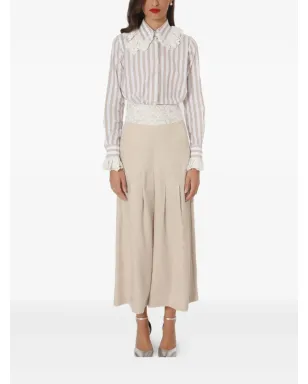 Lethicia Bronstein レースインサートプリーツパンツ - サムネイル4