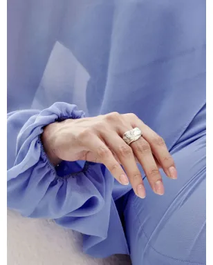 LOVENESS LEE Kai textured white sapphire ring - Silver - サムネイル2