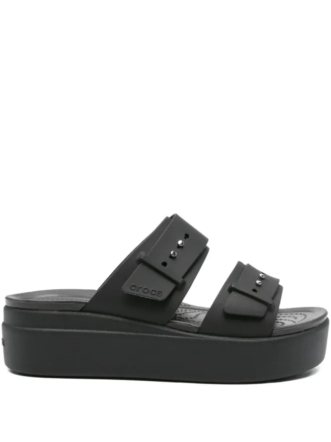 Crocs Crocs ブルックリン プラットフォーム ダブルバックル サンダル（ブラック）の商品画像