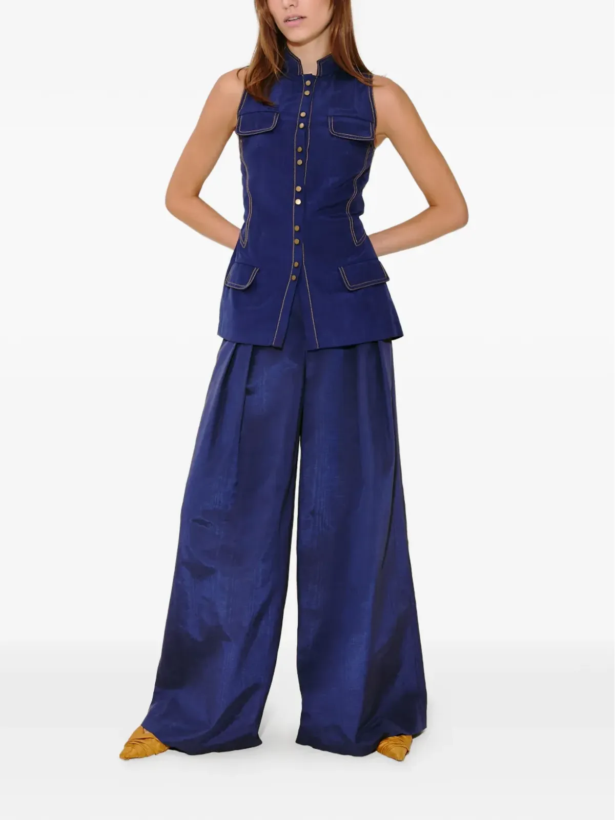 Rosie Assoulin ridged buttoned vest - Blue - 画像2