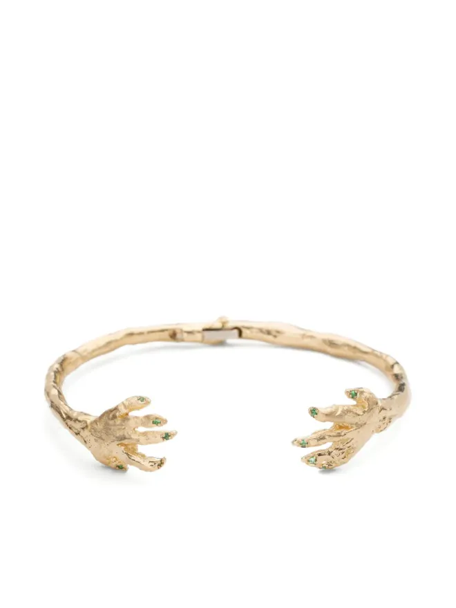 Alice Waese Alice Waese 14kt yellow gold Hinded Hands emerald braceletの商品画像