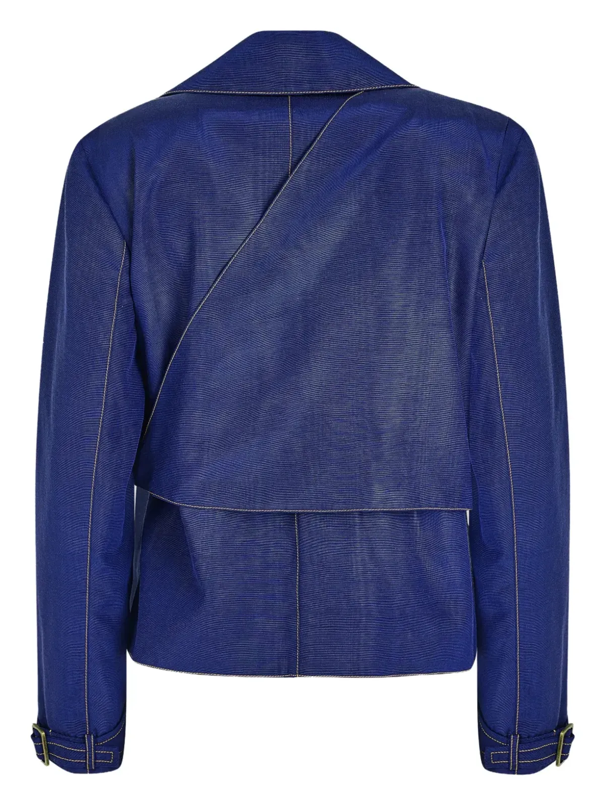 Rosie Assoulin ridged moiré belted jacket - Blue - 画像5