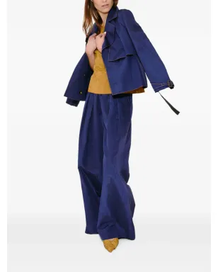Rosie Assoulin ridged moiré belted jacket - Blue - サムネイル3