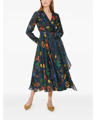 Rosie Assoulin サッシュ Yay! 長袖ミディドレス ブルー - サムネイル2