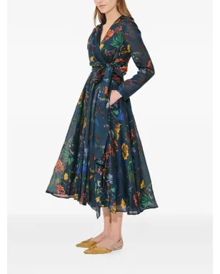Rosie Assoulin サッシュ Yay! 長袖ミディドレス ブルー - サムネイル3