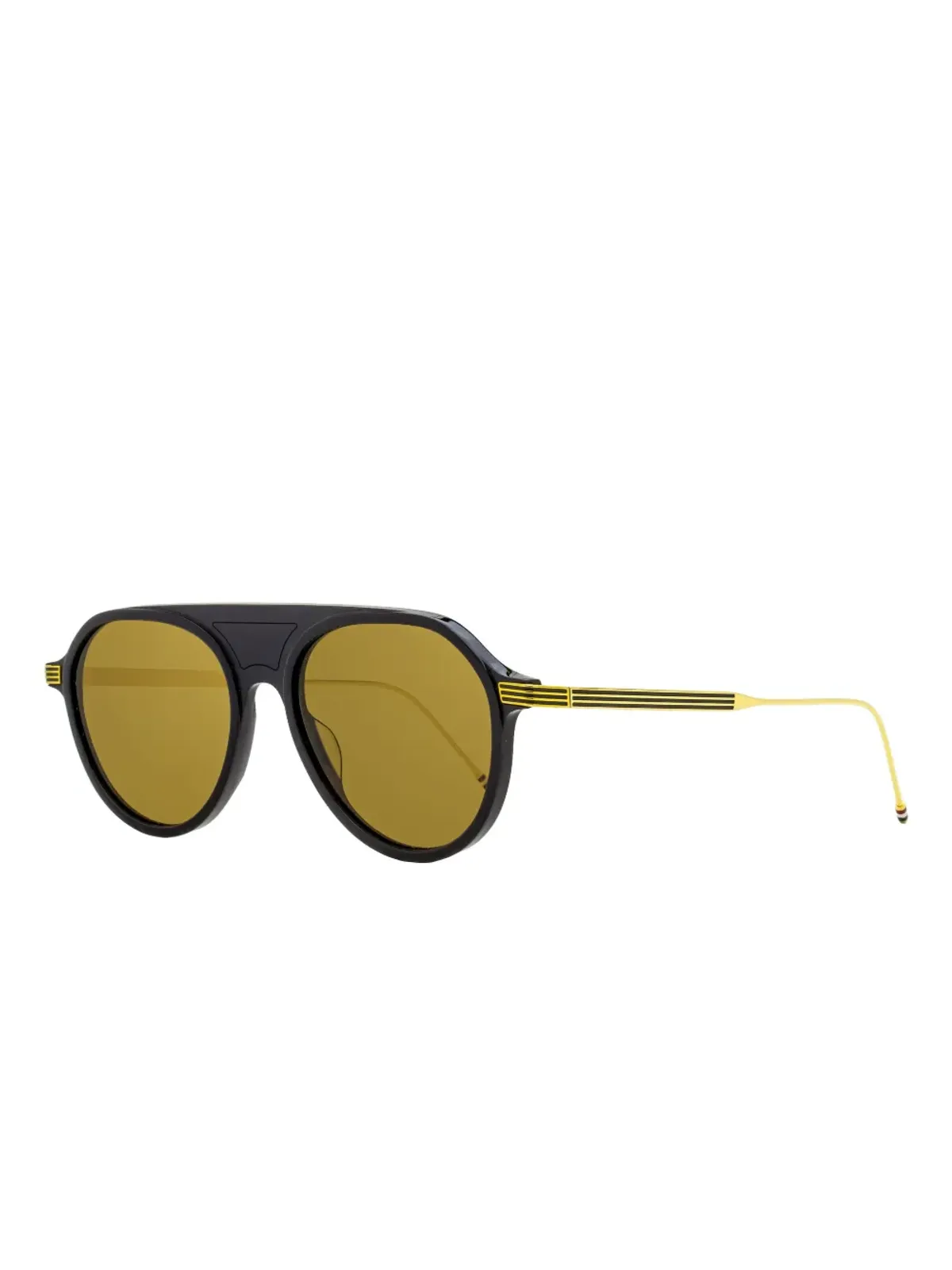 Thom Browne Eyewear パイロット ゴールドディテール サングラス - 画像2