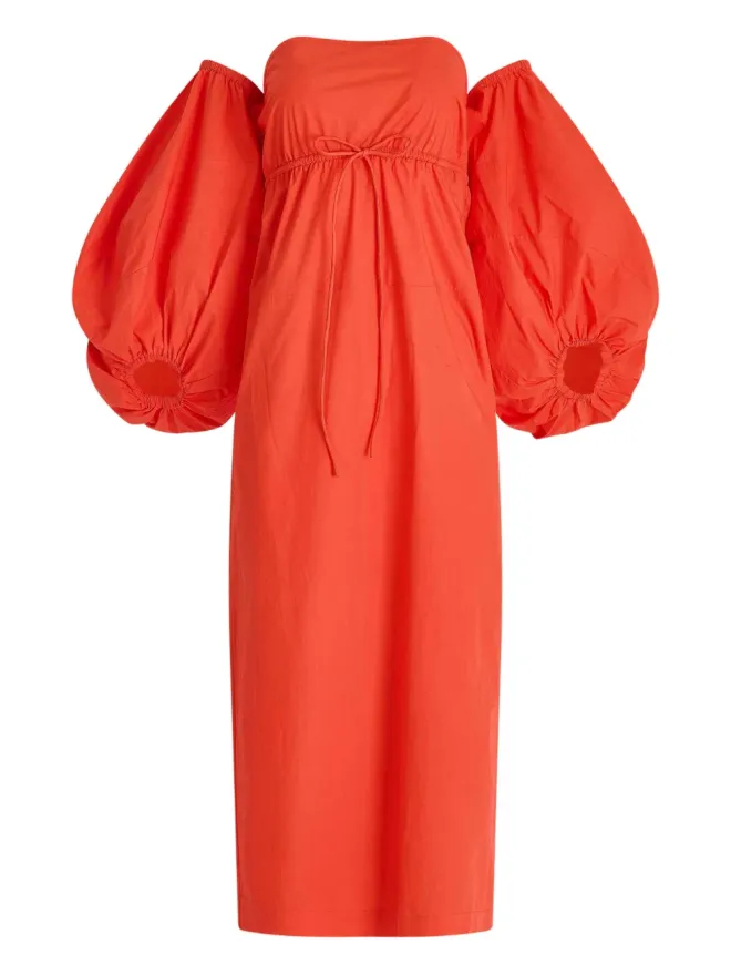 Rosie Assoulin Rosie Assoulin バルーンスリーブ オフショルミディドレスの商品画像