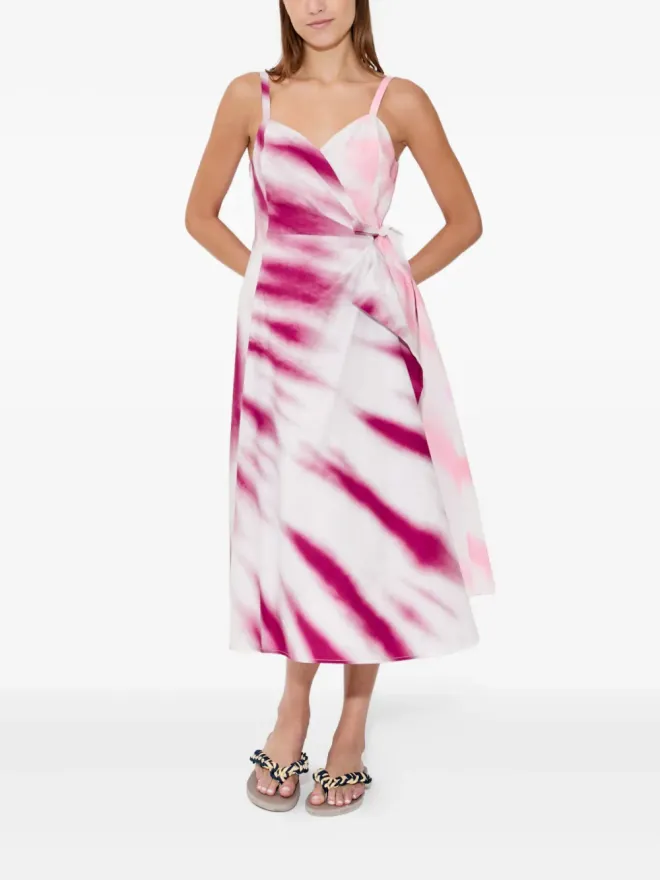 Rosie Assoulin Rosie Assoulin タイダイ柄ラップミディドレスの商品画像