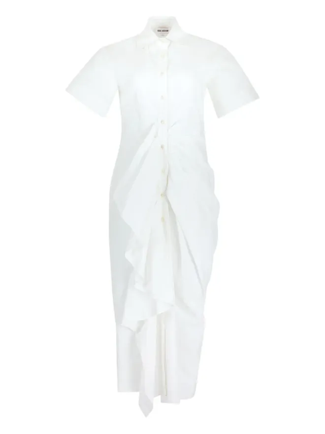 Rosie Assoulin Rosie Assoulin ギャザー入りフリルのシャツミディドレスの商品画像