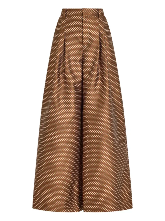 Rosie Assoulin Rosie Assoulin プリーツドット柄パラッツォパンツの商品画像