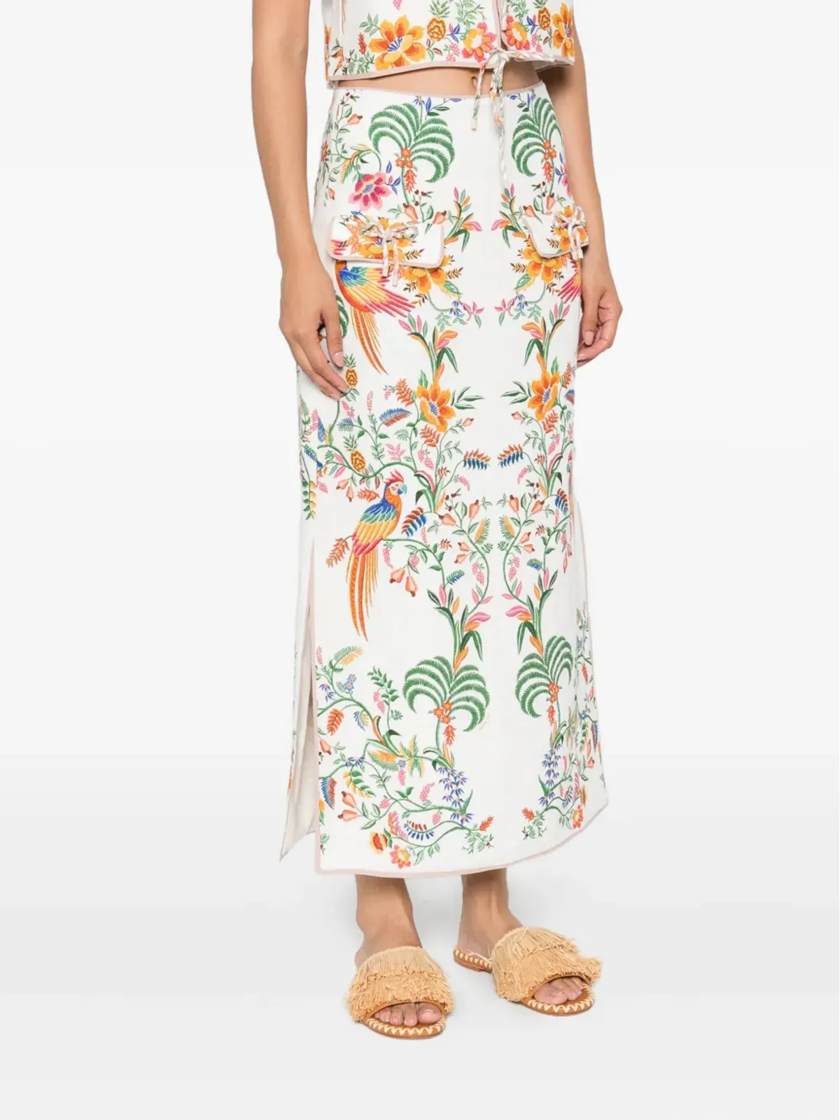 FARM Rio Delicate Forest maxi skirt - White - 画像3