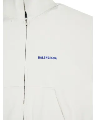 Balenciaga ロゴ刺繍ジップアップフーディ - サムネイル3