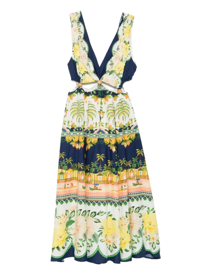 FARM Rio FARM Rio ミディ花柄カットアウトドレスの商品画像