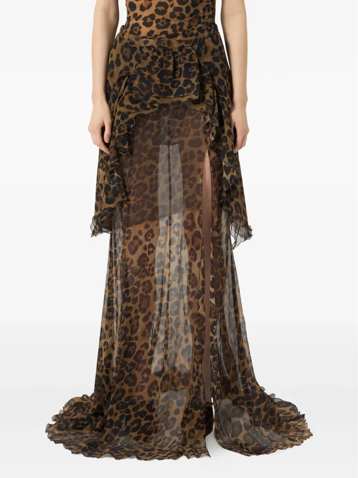 Blumarine プリント入りフリルディテール スカート - 画像3