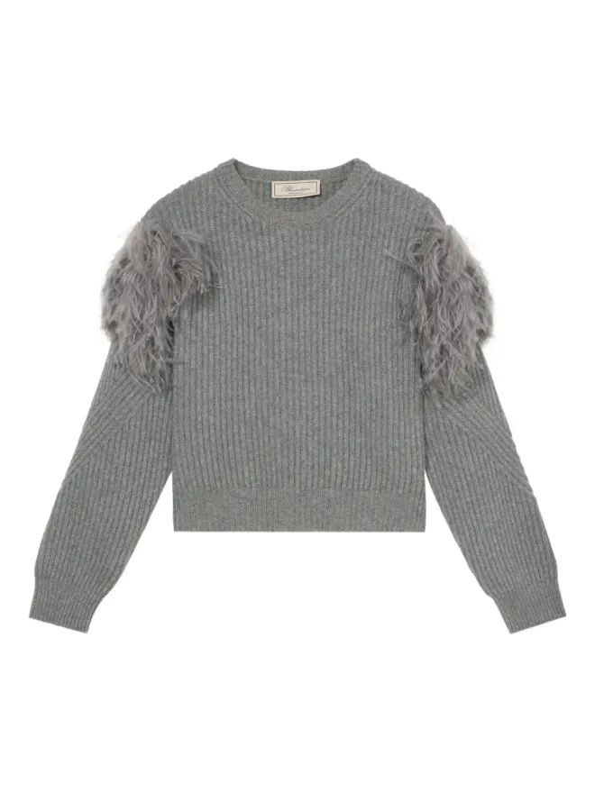 Blumarine Blumarine フェザー装飾入りリブ編みセーターの商品画像