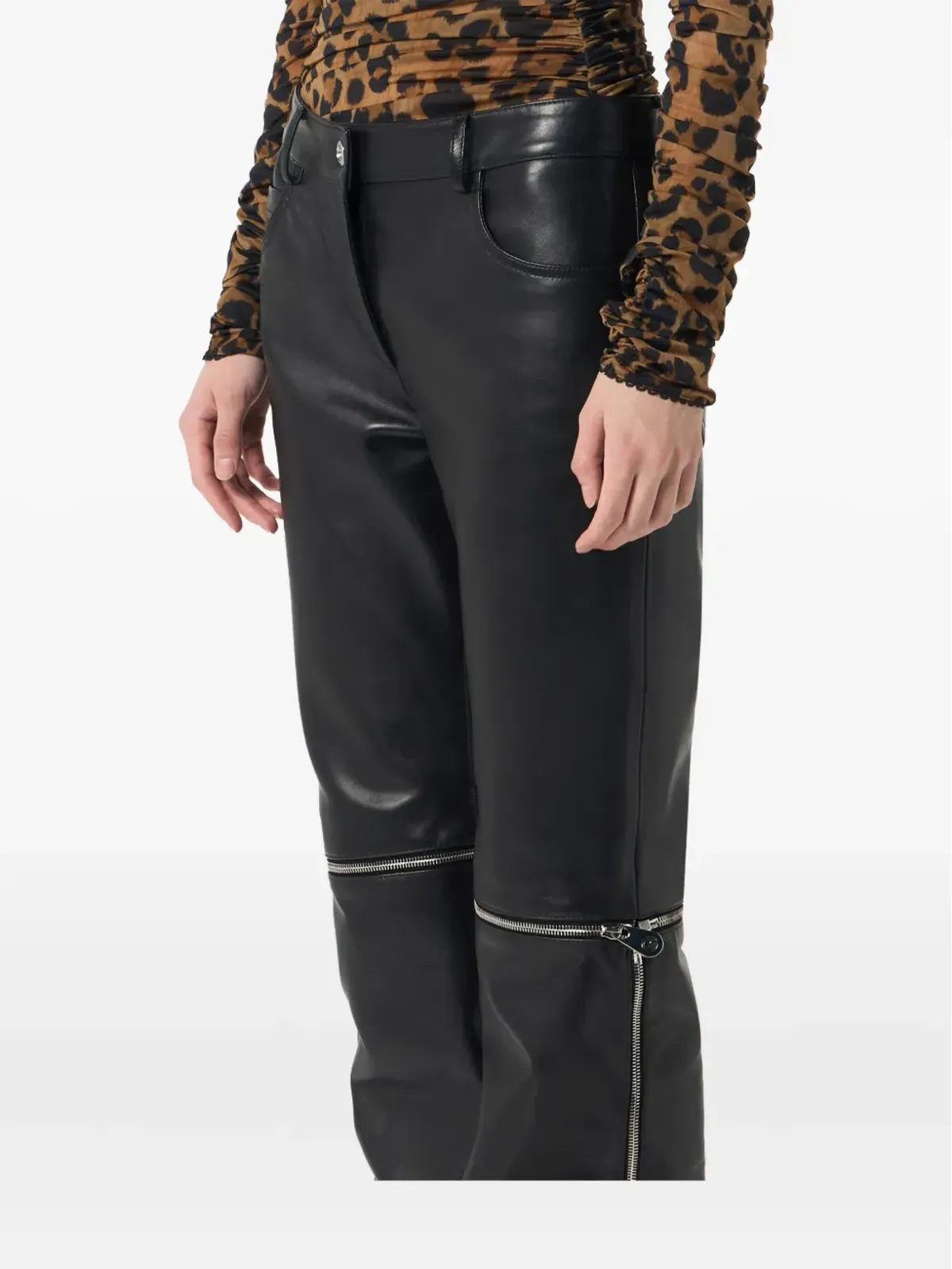 Blumarine レザー ZIPディテールパンツ - 画像5