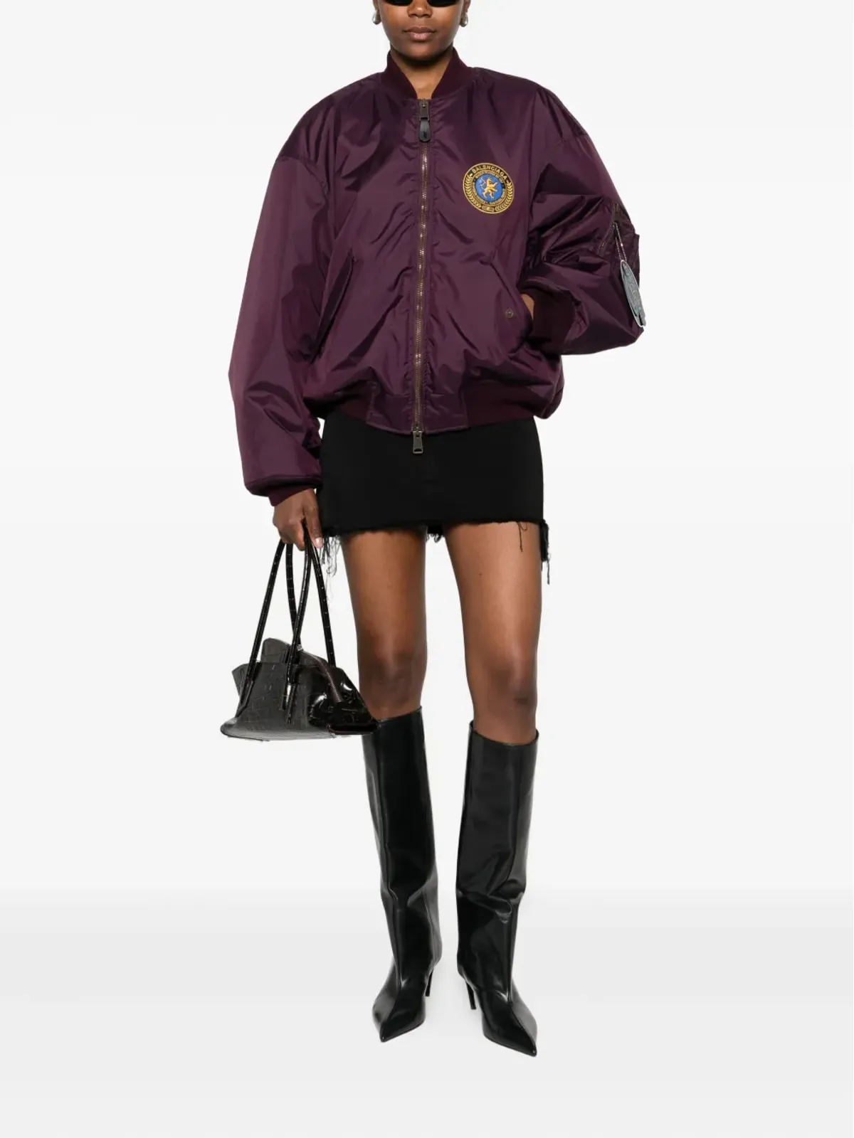 Balenciaga ロゴパッチ ボンバージャケット - Purple - 画像2