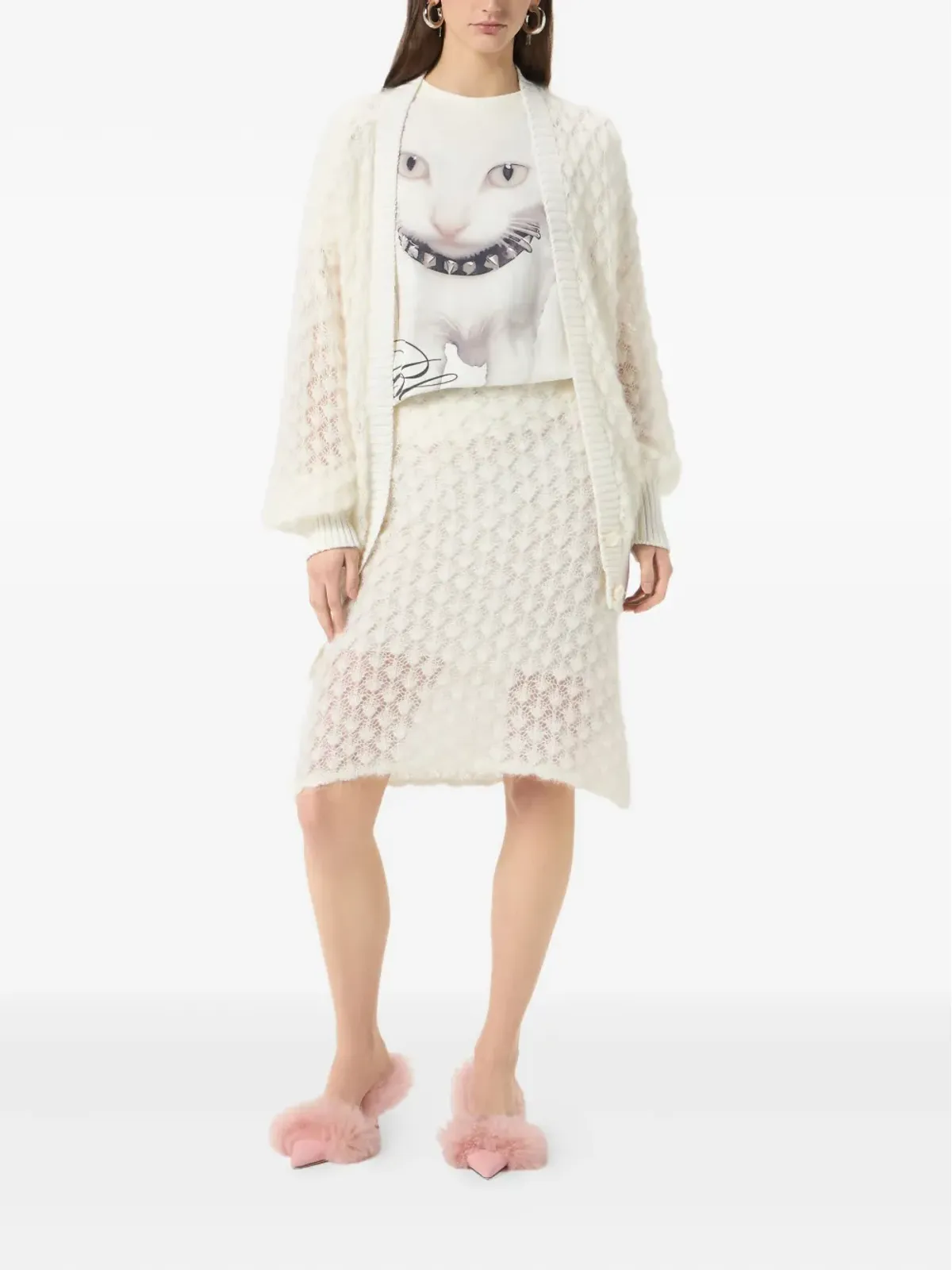Blumarine Kitten-print ジャージーTシャツ - 画像2