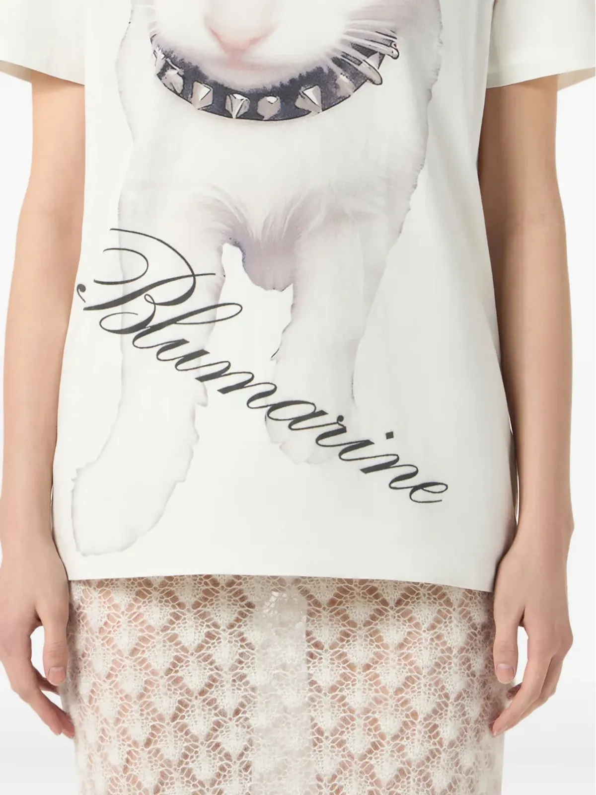 Blumarine Kitten-print ジャージーTシャツ - 画像3