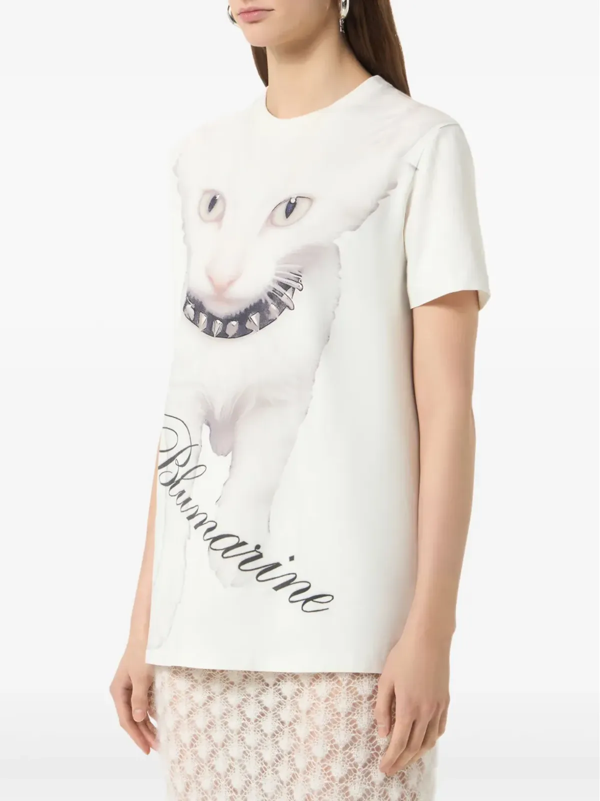 Blumarine Kitten-print ジャージーTシャツ - 画像4