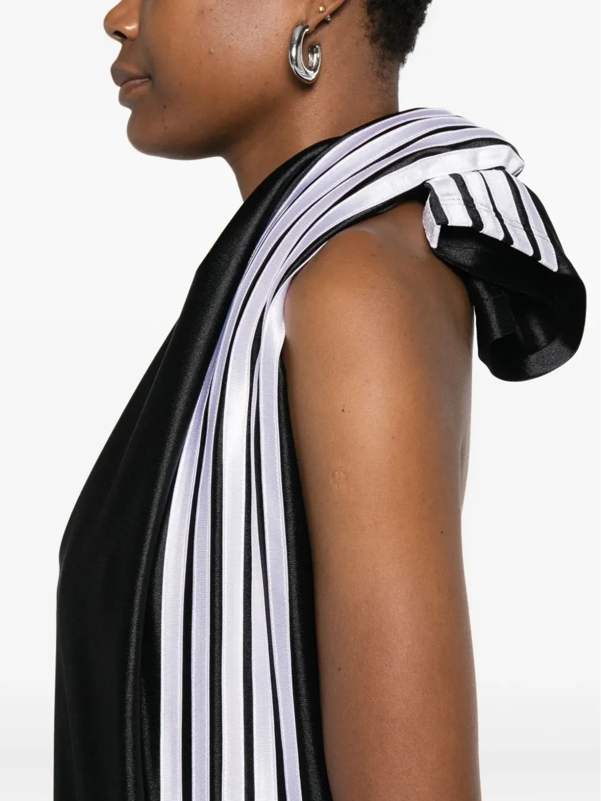 Balenciaga サイドストライプ ミニドレス - ブラック - 画像5