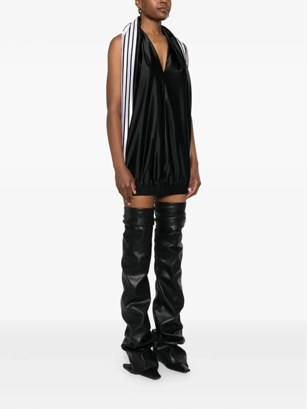 Balenciaga サイドストライプ ミニドレス - ブラック - 画像3