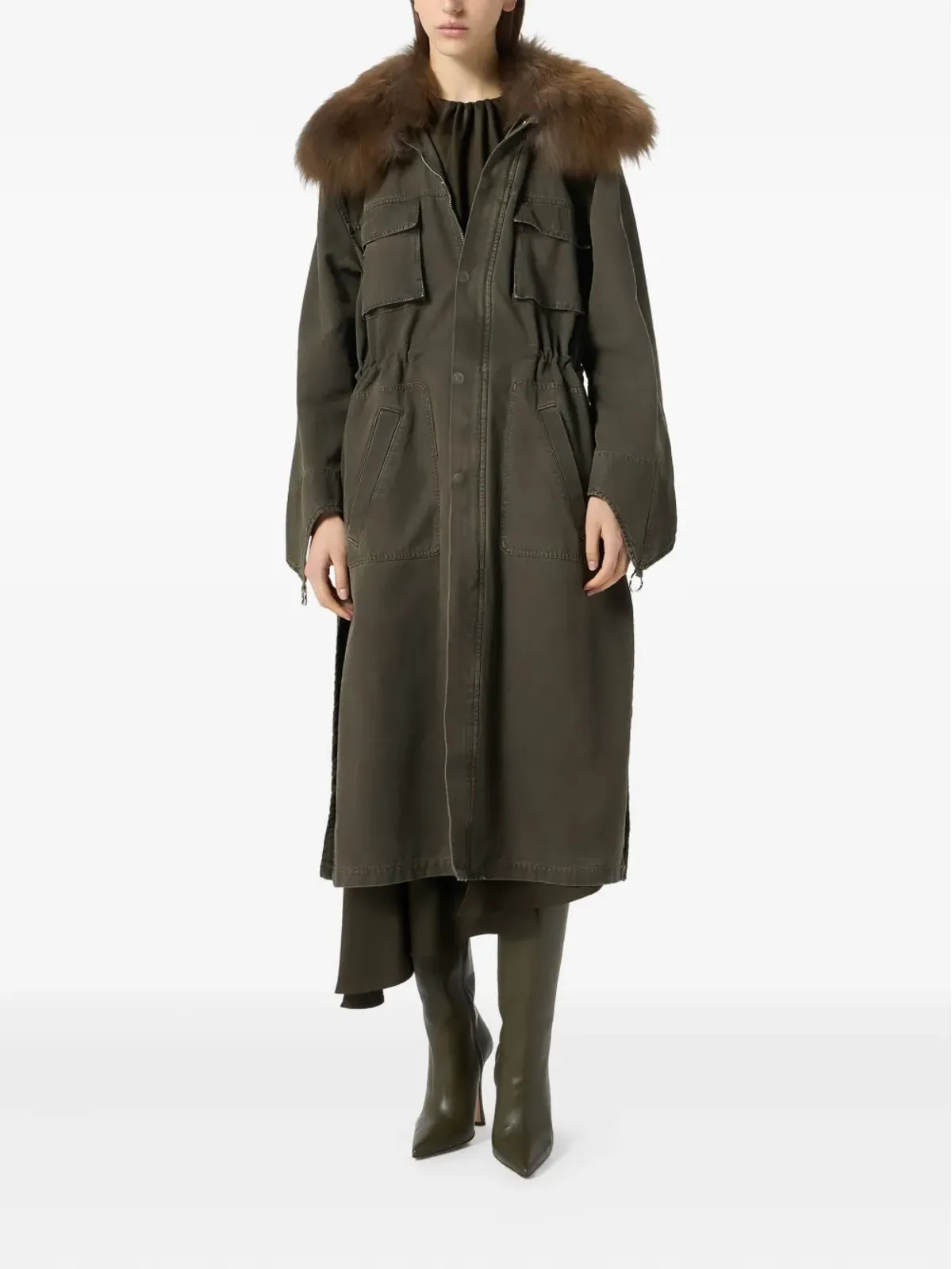 Blumarine ファー付きパーカコート - 画像2