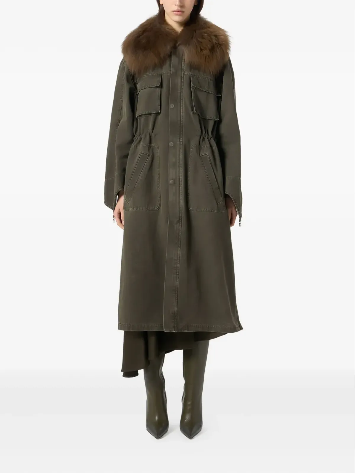 Blumarine ファー付きパーカコート - 画像3